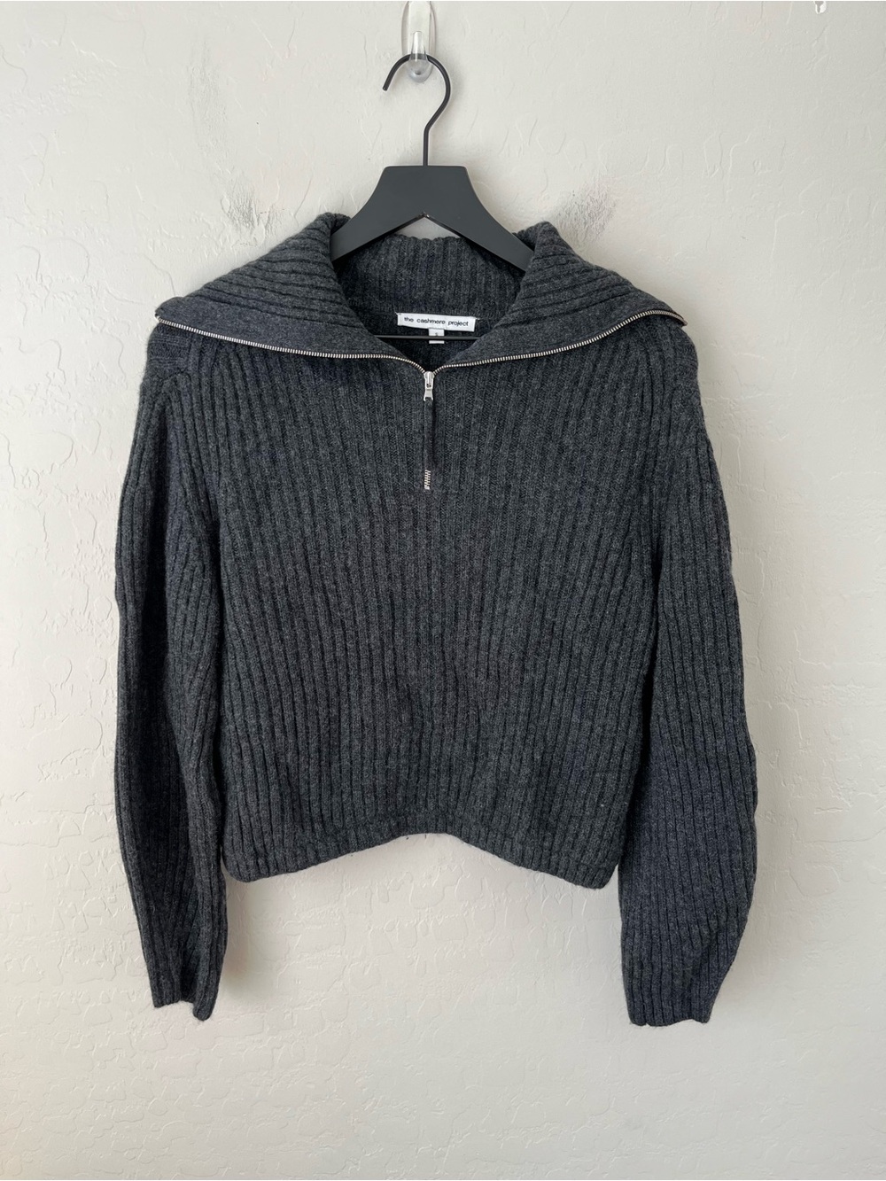The Cashmere Project Quarter Zip Sweater Grey Size Small